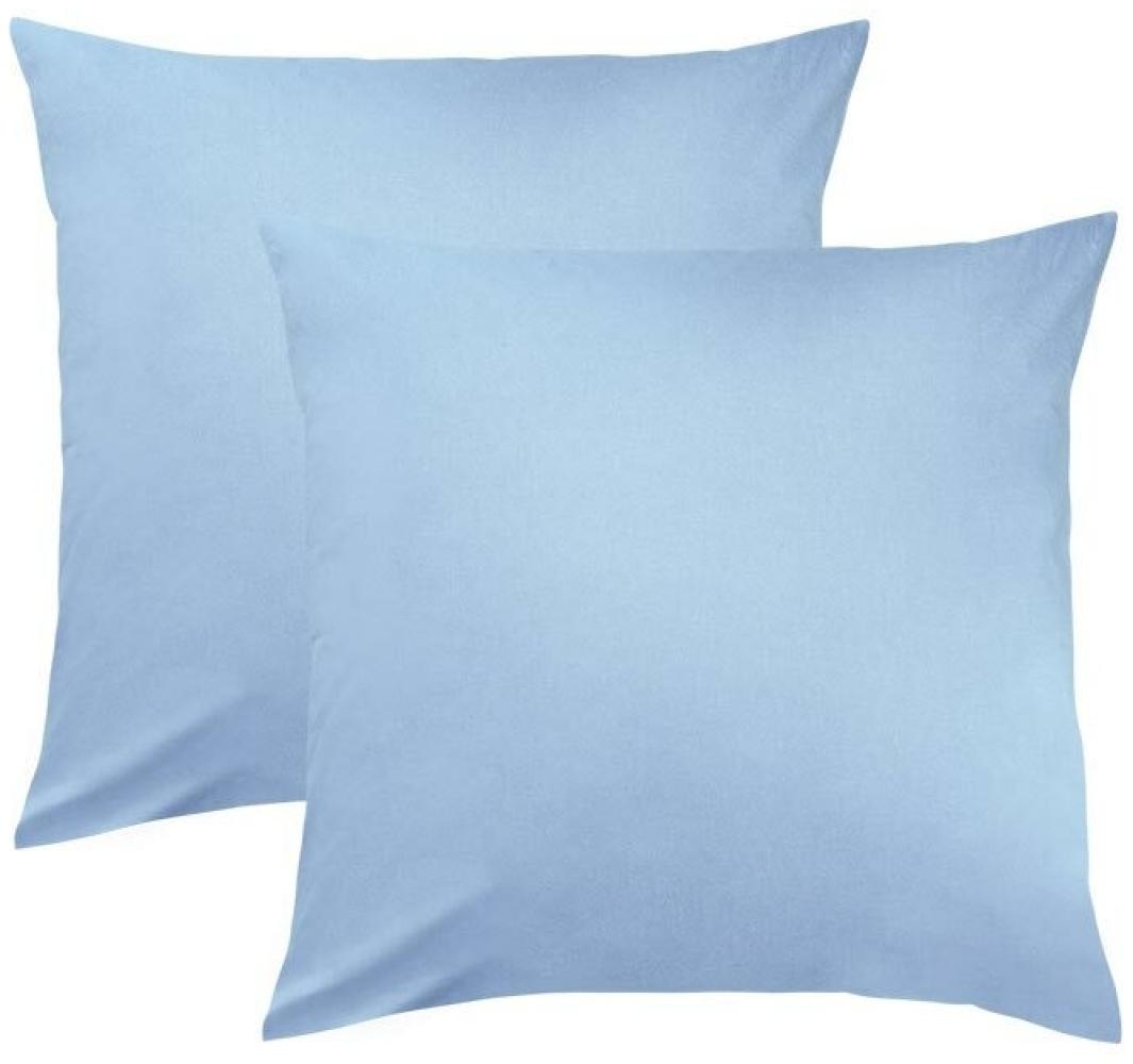 BettwarenShop Single Jersey Kissenbezug Ulm 2er Pack|40x40 cm| hellblau Bild 1