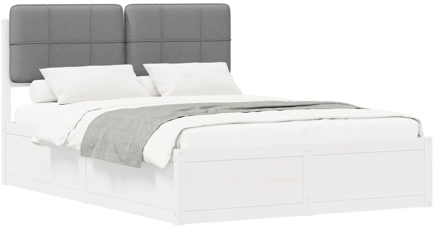 vidaXL Bettgestell mit gepolstertem Kopfteil Hellgrau 150 x 200 cm 3398193 Bild 1