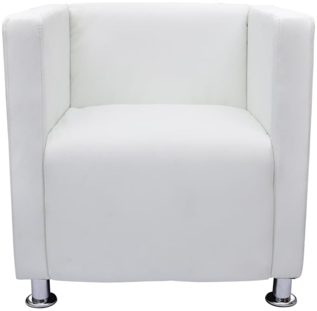 vidaXL Würfel-Sessel Weiß Kunstleder 240069 Bild 1