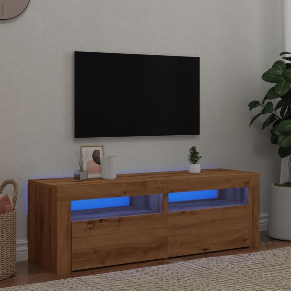 vidaXL TV-Schrank mit LED Artisan-Eiche 120x35x40 cm Holzwerkstoff 856320 Bild 1