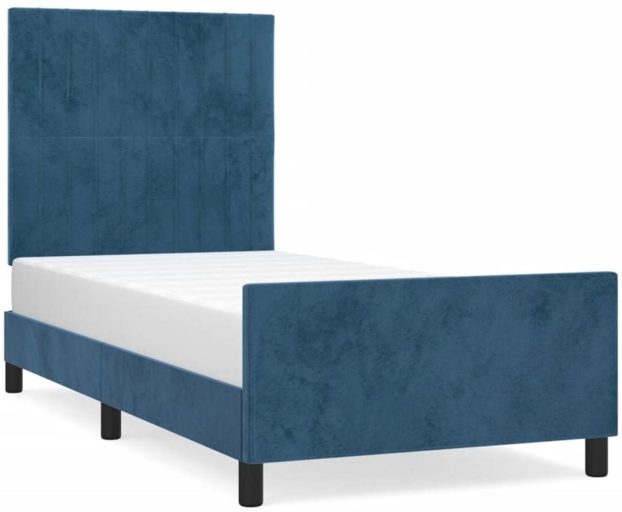 vidaXL Bettgestell ohne Matratze Dunkelblau 80x200 cm Samt 3125847 Bild 1