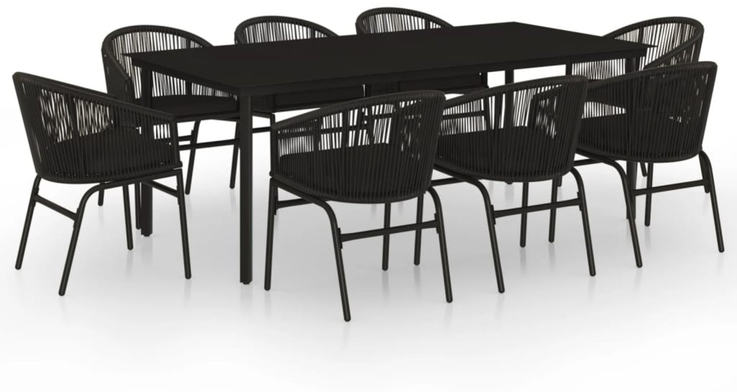 vidaXL 9-tlg. Garten-Essgruppe Schwarz 3099226 Bild 1