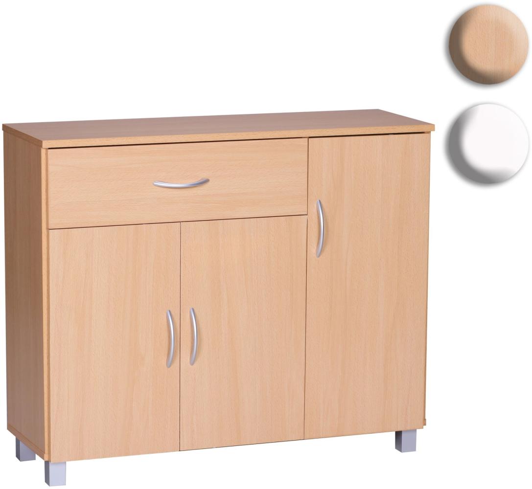 Design Sideboard JERRY 90 x 75 x 30 cm | Schränkchen mit 1 Schublade 3 Türen | Moderne Schlafzimmer Kommode | Anrichte Esszimmer | Schmaler Schuhschrank mit Schublade Bild 1