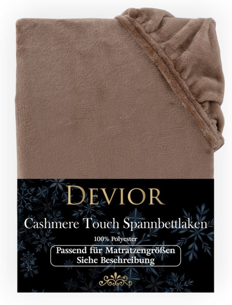 Devior Spannbettlaken Spannbetttuch Cashmere Touch Bettlaken Flausch Warm, Nicki, Gummizug: Rundumgummizug, Matratzen Bezug bis 22cm Matratzenhöhe Kuschelig Flauschig Bild 1