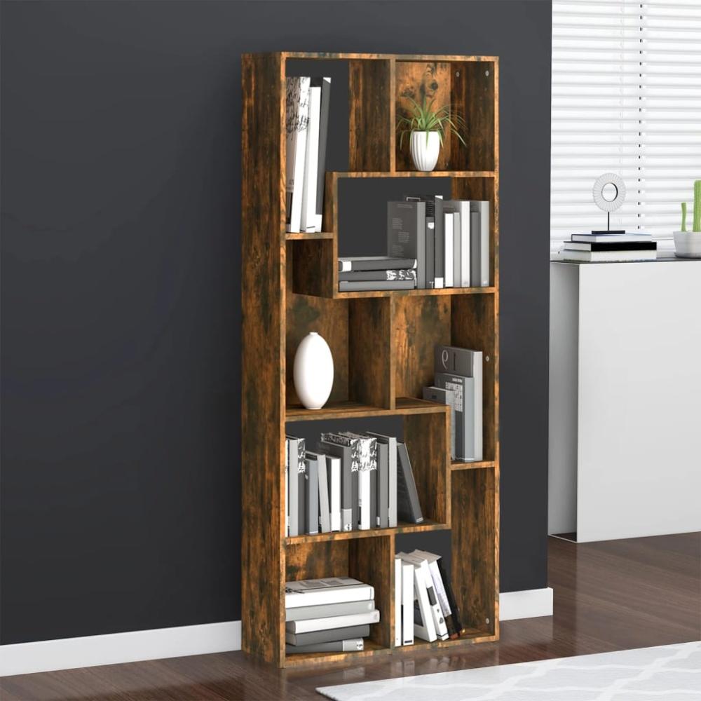 vidaXL Bücherregal Räuchereiche 67x24x161 cm Holzwerkstoff 815501 Bild 1