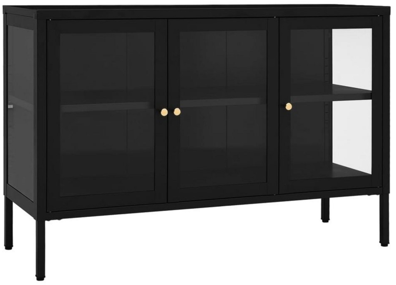 tinkaro Sideboard OLIS Stahl und Glas Kommode Schwarz Bild 1