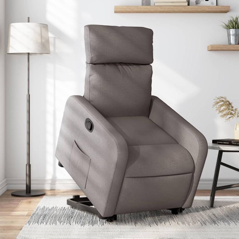 vidaXL Relaxsessel mit Aufstehhilfe Taupe Stoff 3206706 Bild 1