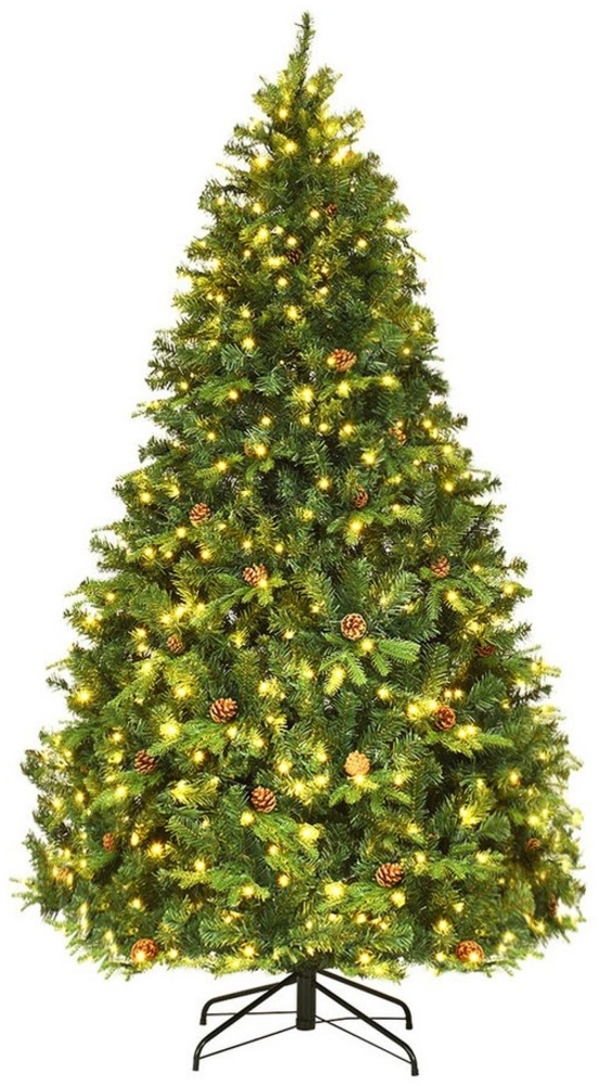 KOMFOTTEU Künstlicher Weihnachtsbaum mit Warm-Weißen LED Lichtern, 210 cm Bild 1