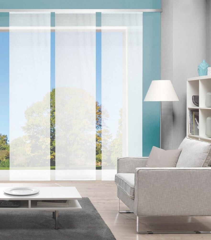 Vision S Schiebegardine 3ER SET ROM, Paneelwagen (3 St), halbtransparent, HxB: 260x60, Schiebevorhang 3er Set Uni Bild 1