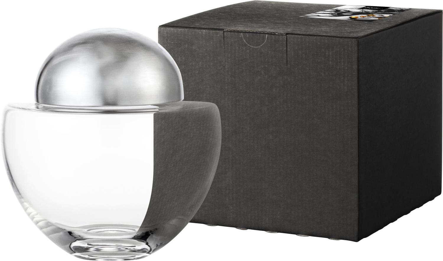 Eisch Dose Puro, Aufbewahrung, Snackschale, Dekoschale, Kristallglas, Silber, 17. 1 cm, 73737117 Bild 1