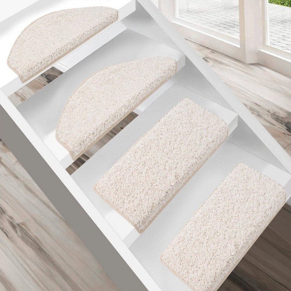 Karat Stufenmatte Shaggy-Stufenmatte Madrid, Treppenschoner, 16 Farben, 2 Varianten, Halbrund Bild 1