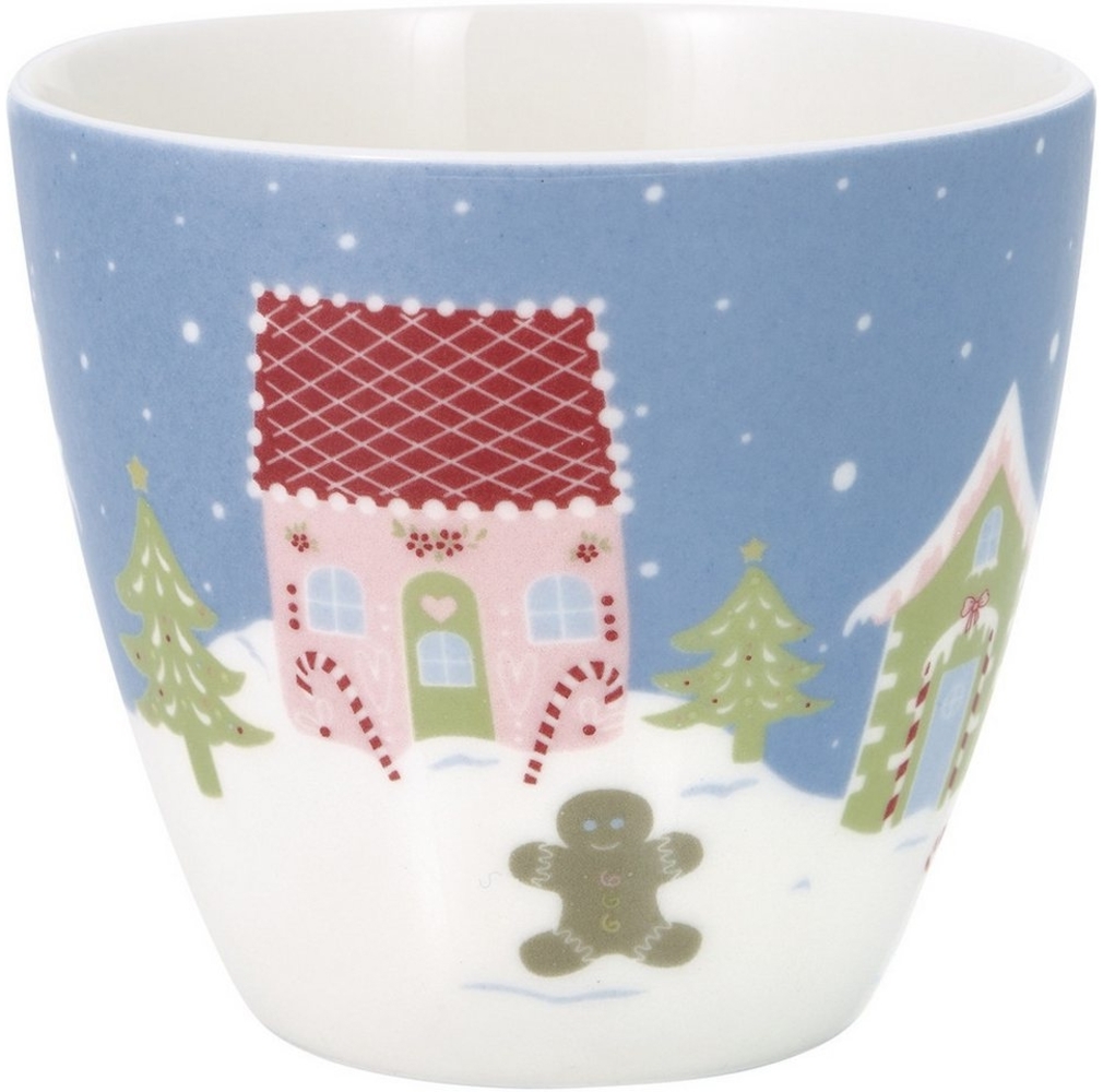 Greengate Becher Laura homes Latte Cup dusty blue 0,35 l, Stoneware Bild 1