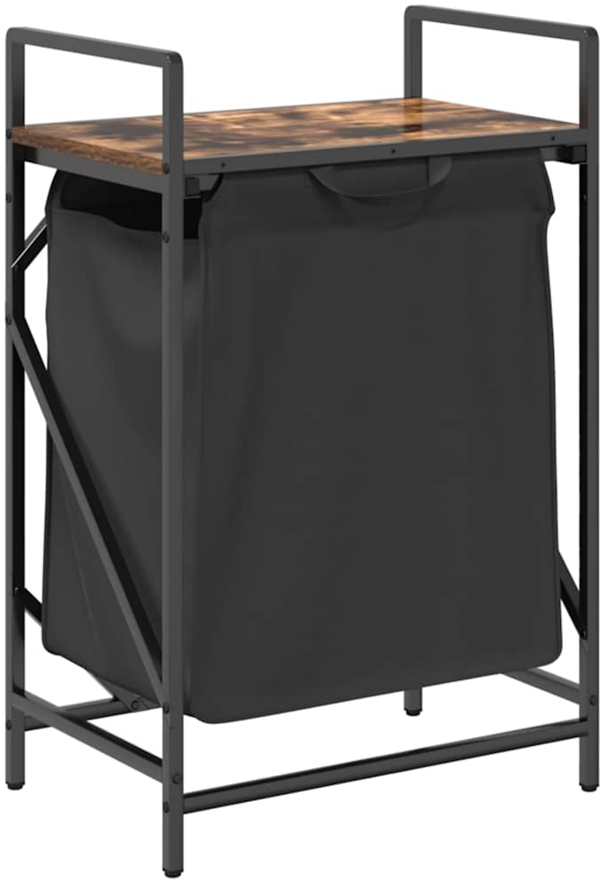 vidaXL Wäschekorb 1 Fach mit Ablage Räuchereiche 859072 Bild 1