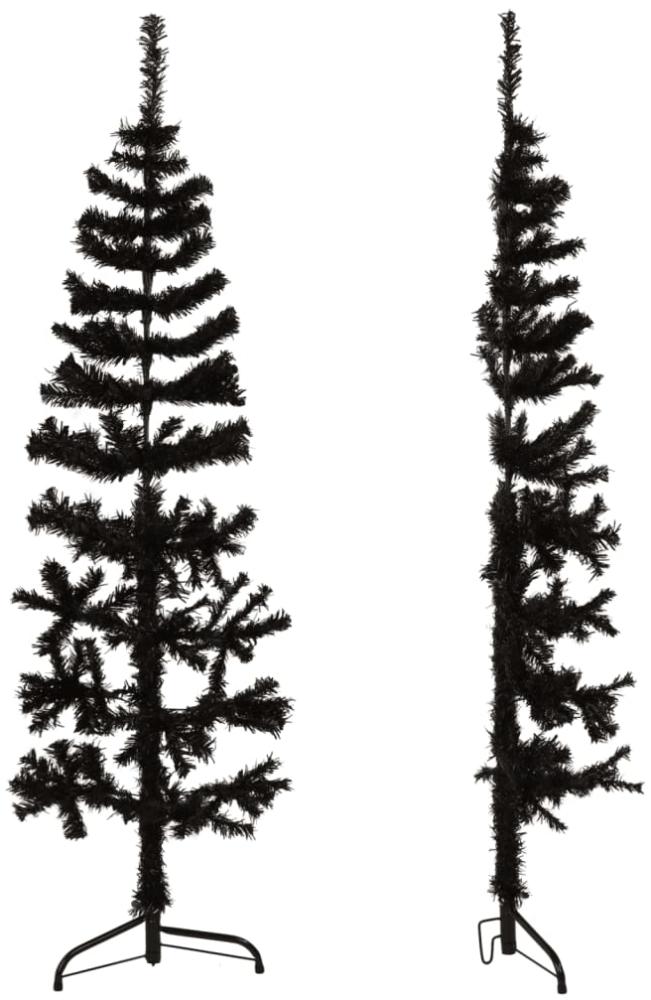 vidaXL Künstlicher Halb-Weihnachtsbaum Ständer Schlank Schwarz 120 cm 344574 Bild 1
