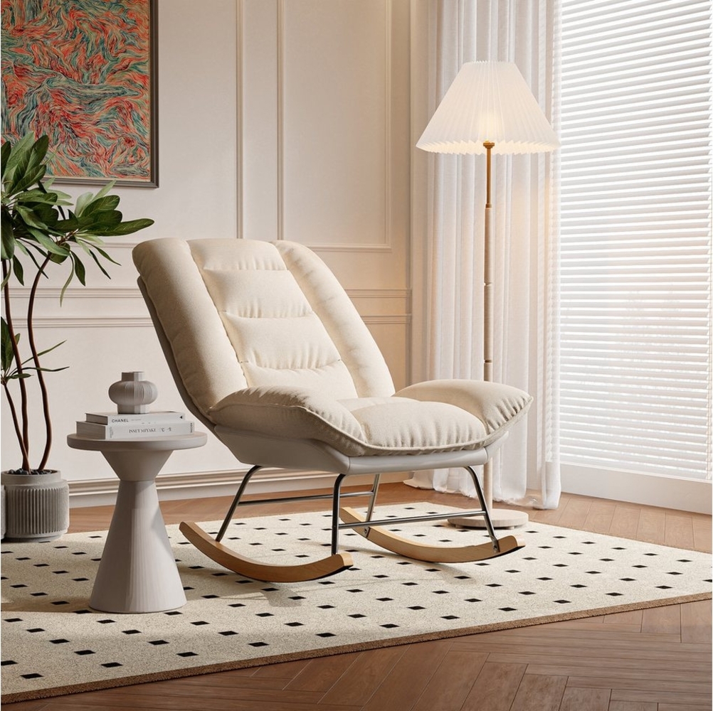 Furnishings Home Schaukelstuhl Reißverschluss Relaxsessel mit hoher Rückenlehne (1 St), Geeignet ohnzimmersessel, Schlafzimmer, Kinderzimmer Bild 1