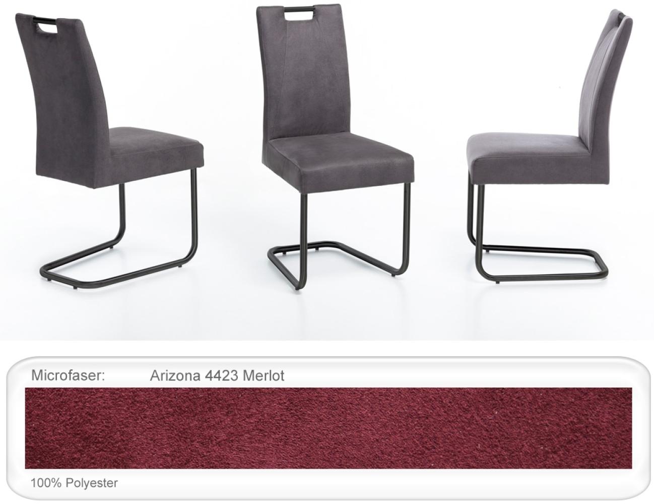 4x Schwingstuhl Kato Griff Gestell schwarz Esszimmerstuhl Küchenstuhl Arizona 4423 Merlot Bild 1