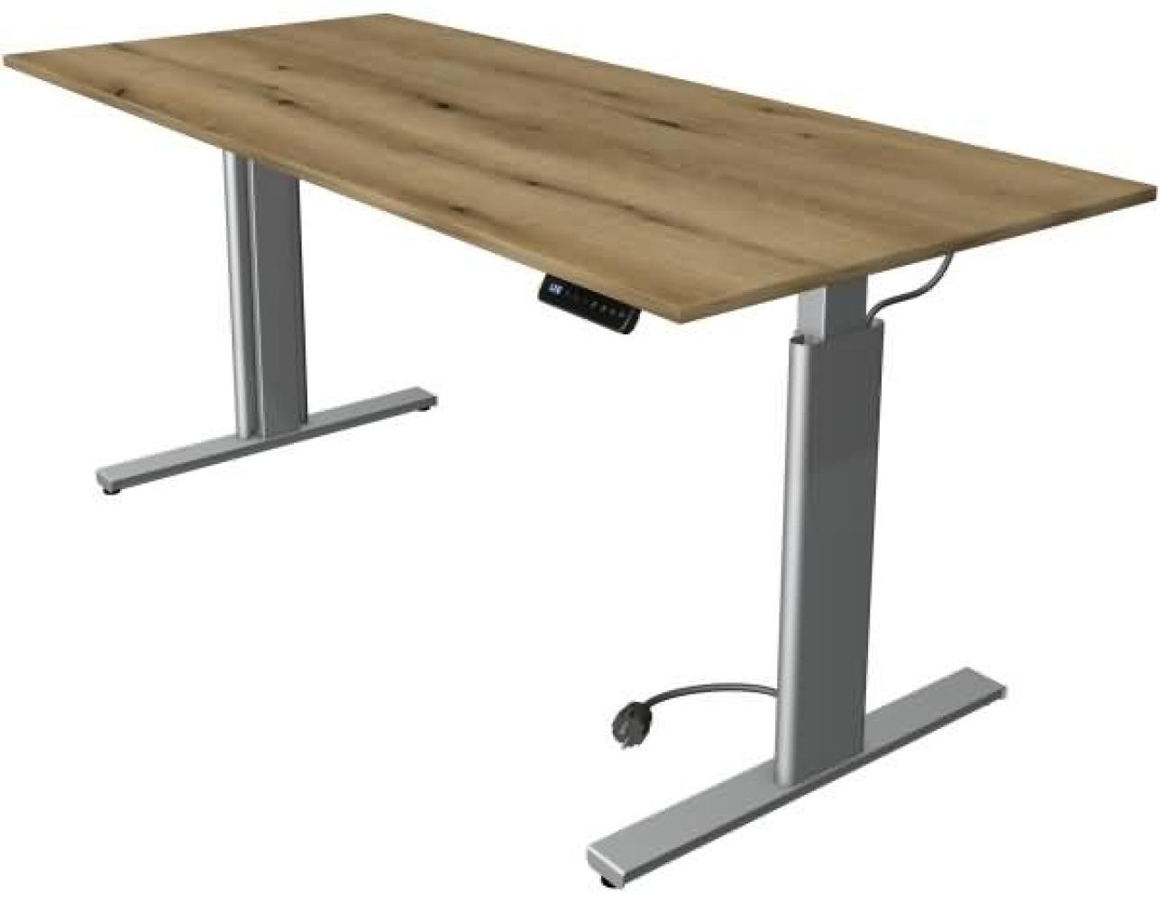 Kerkmann Schreibtisch Sitz-Stehtisch MOVE 3 silber 180x80x74-120cm elektr. höhenverstellbar asteiche Bild 1