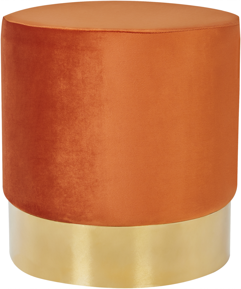 Pouf Samtstoff orange gold ⌀ 39 cm SOPHIA Bild 1