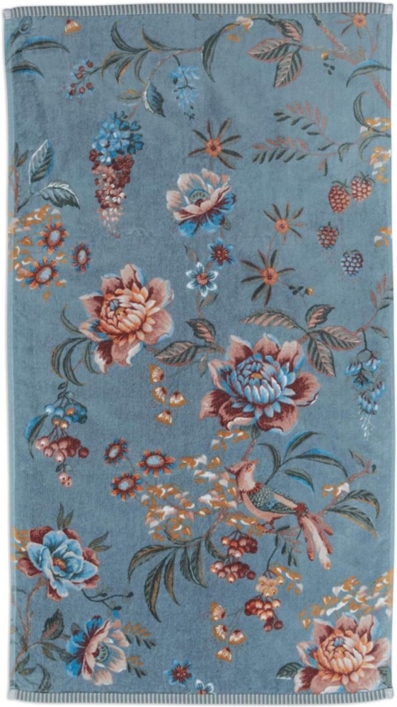 PIP Studio Handtuch Secret Garden Blue 55x100 cm Blumenranke Blüten blau Bild 1