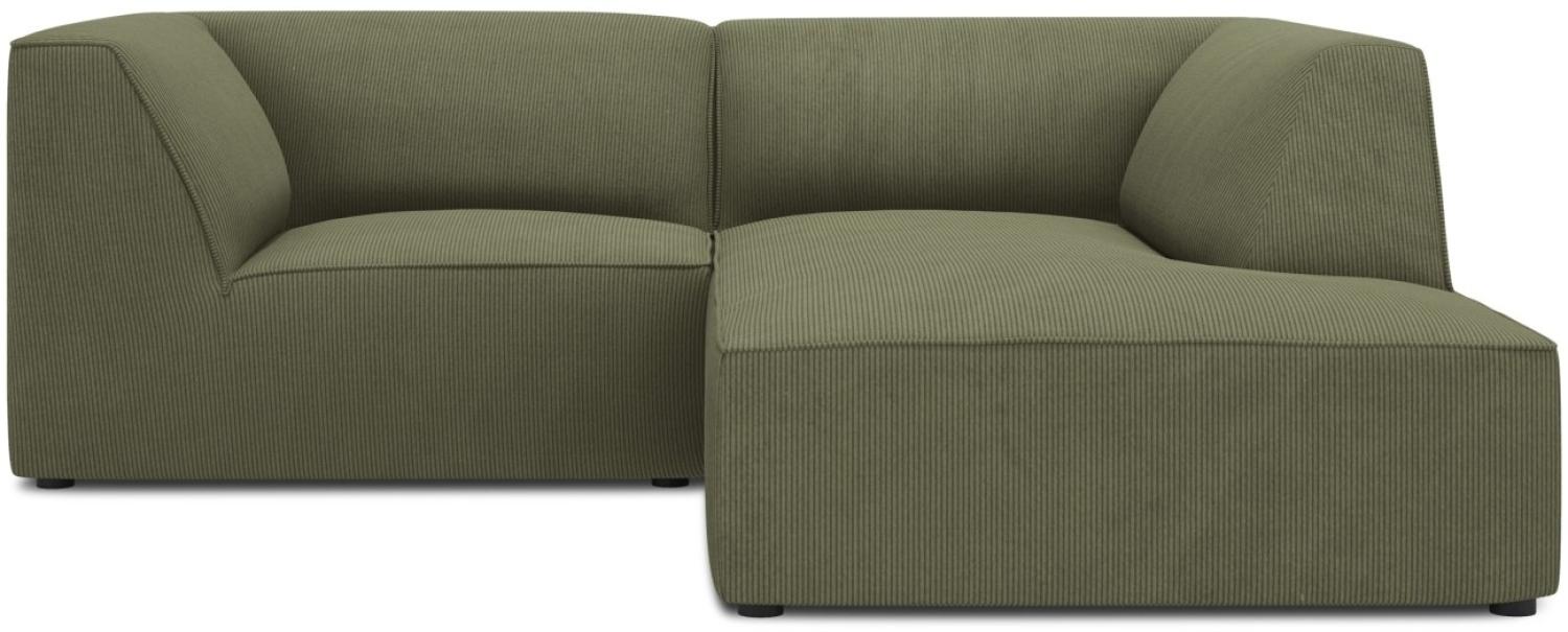 Micadoni 3-Sitzer Modular Ecke rechts Sofa Ruby | Bezug Green | Beinfarbe Black Plastic Bild 1