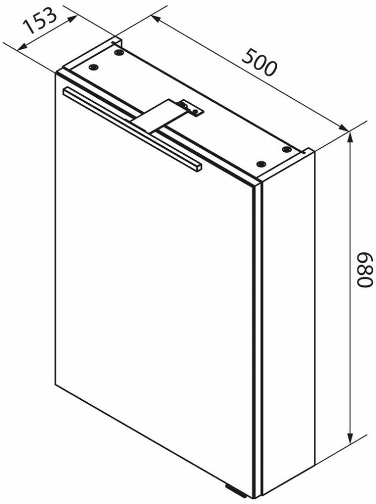 Fackelmann SBC SCENO Gäste-WC Spiegelschrank 50 cm, Weiß matt, links Bild 1