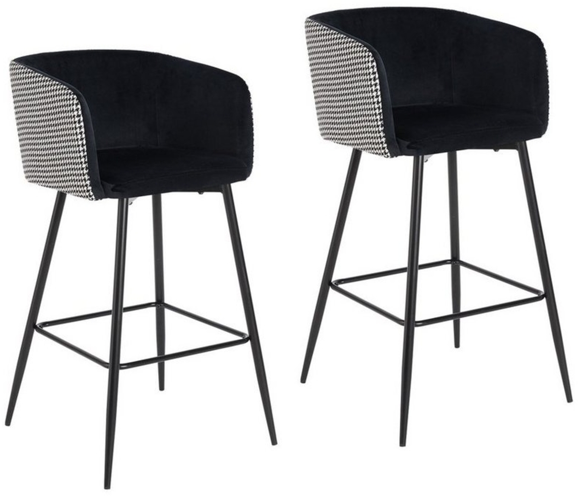HTI-Living Barhocker Barhocker Delray 2er-Set (Set, 2 St, 2 Stühle), Tresenstuhl mit Lehne Samt Muster Bild 1