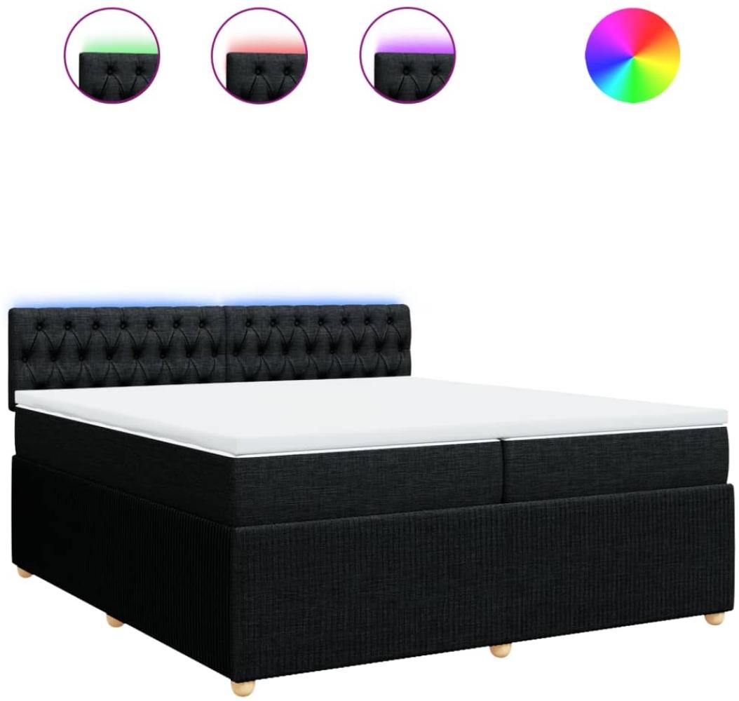 vidaXL Boxspringbett mit Matratze Schwarz 200x200 cm Stoff 3289872 Bild 1