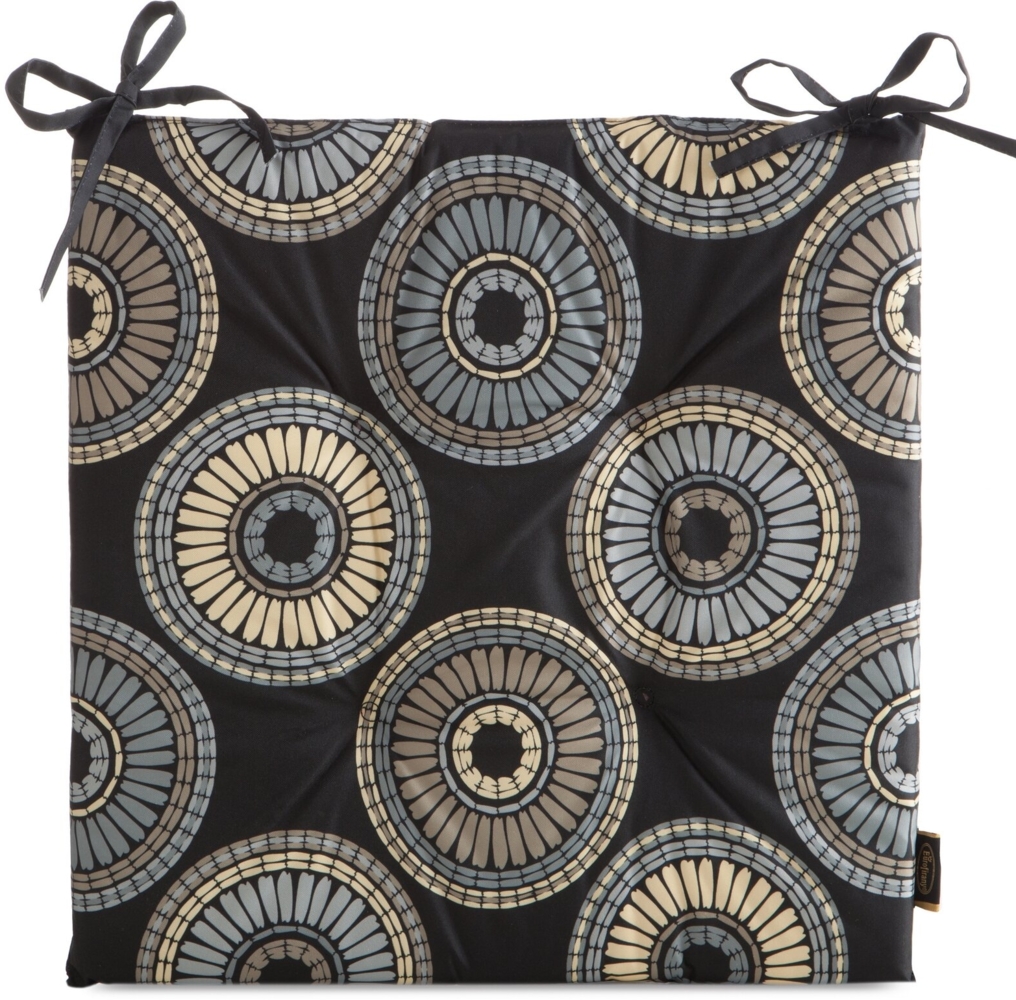 Wasserdichtes Stuhlkissen Outdoor GARTEN 19A 43X43 schwarz beige Bild 1