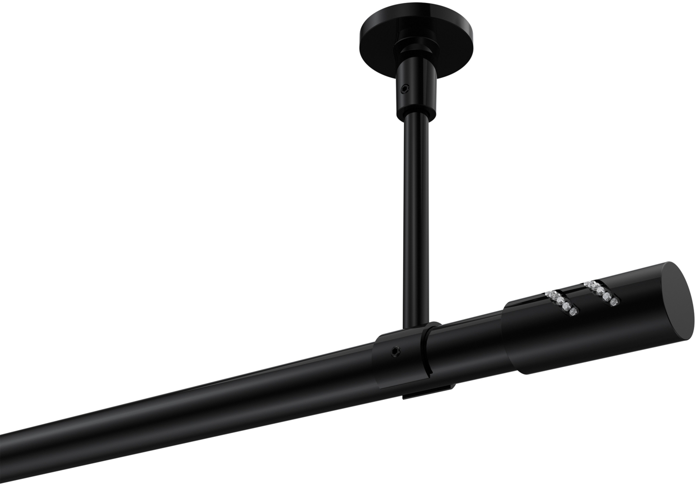 Gardinenstangen-Set Sonette Zoena 520 cm (geteilt in 4 x 130 cm), 1-läufig, 20 mm Ø Schwarz Bild 1