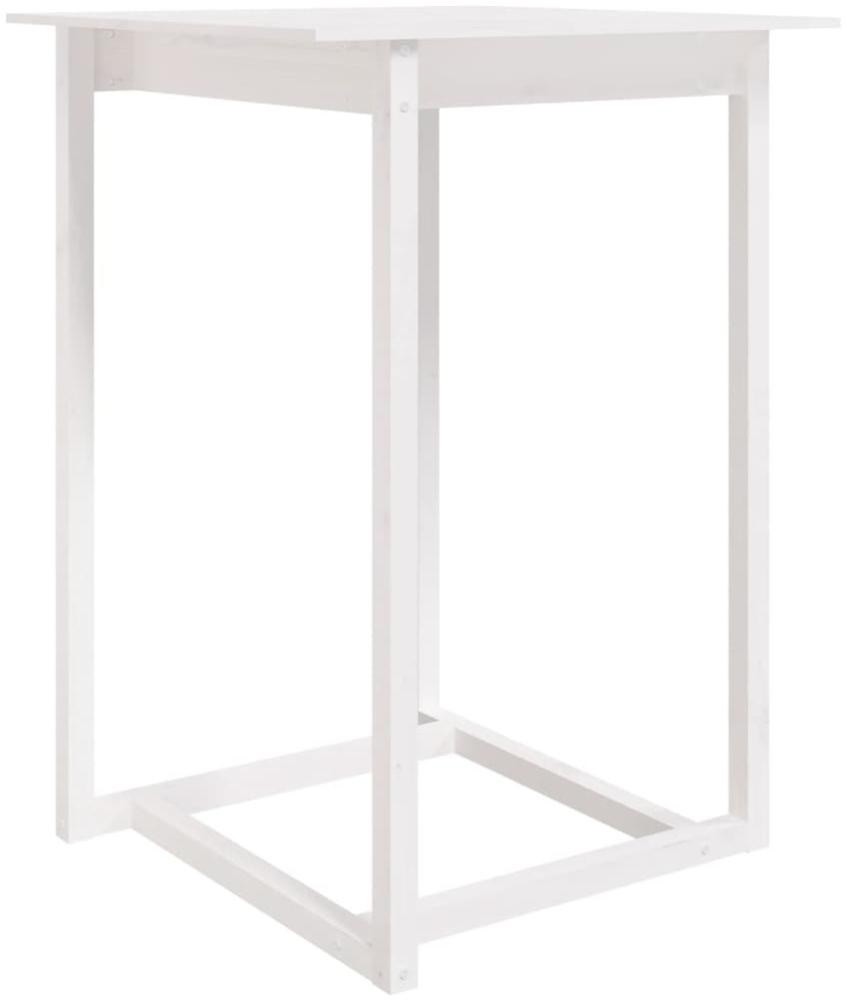 vidaXL Bartisch Weiß 80x80x110 cm Massivholz Kiefer 822183 Bild 1