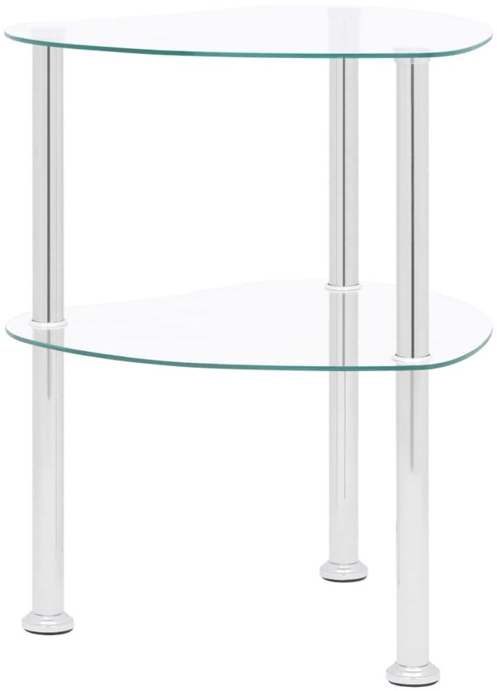 vidaXL Beistelltisch mit 2 Ablagen Transparent 38x38x50 cm Hartglas [322785] Bild 1