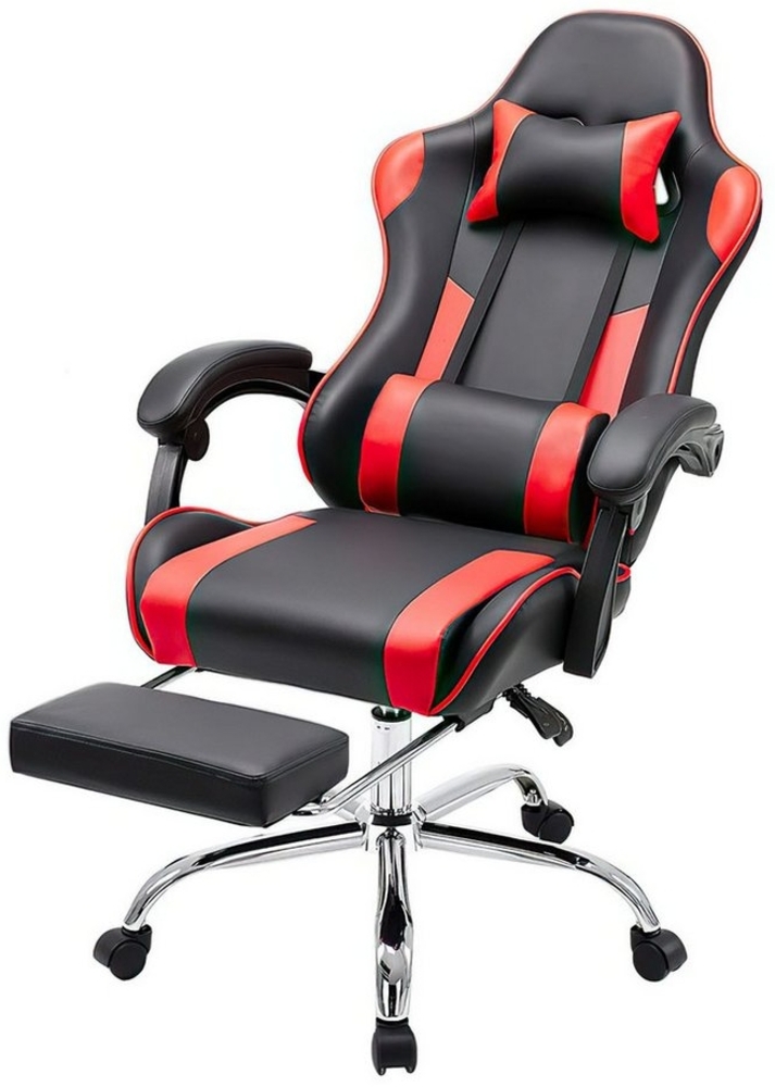 SURFOU Gaming-Stuhl Chair PU-Leder Sessel Computerstuhl Computer Bürostuhl Office Chair (Racing Gamer Stuhl 113kg), Belastbarkeit 90-120°Rückenlehne Einstellbar Ergonomischer Bild 1