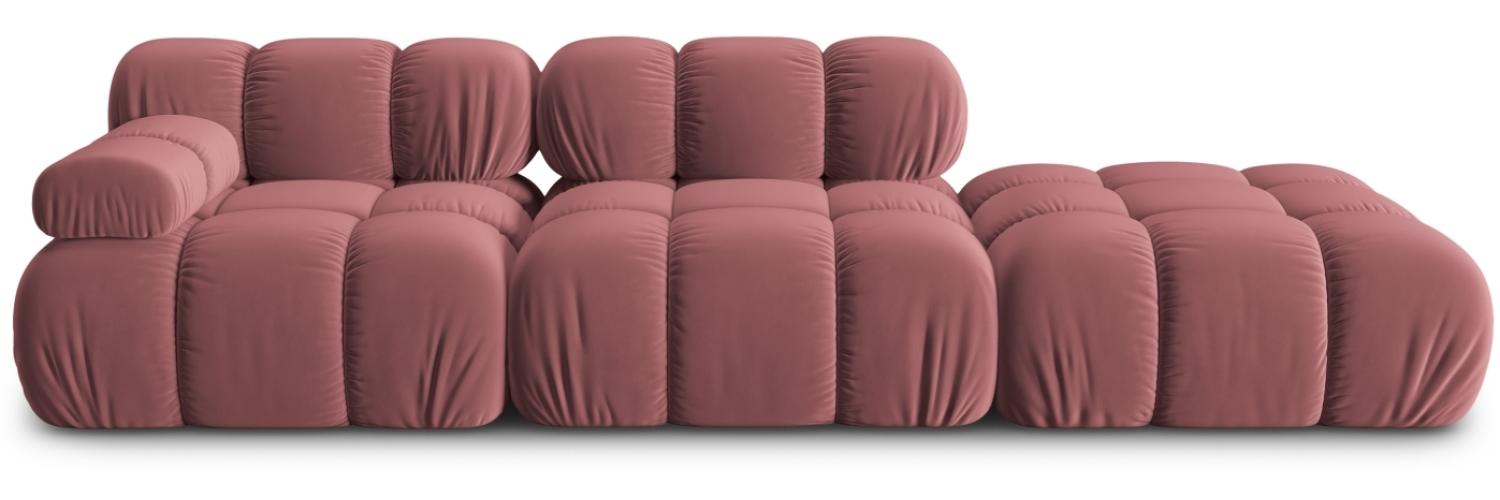 Micadoni Modulares Sofa Bellis 4-Sitzer Rechts Samtstoff Rosa Bild 1