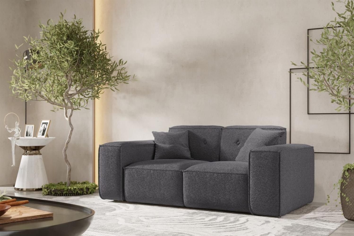 Sofa Designersofa CESINA 2-Sitzer in Stoff Ascot Bukla Grafit Bild 1