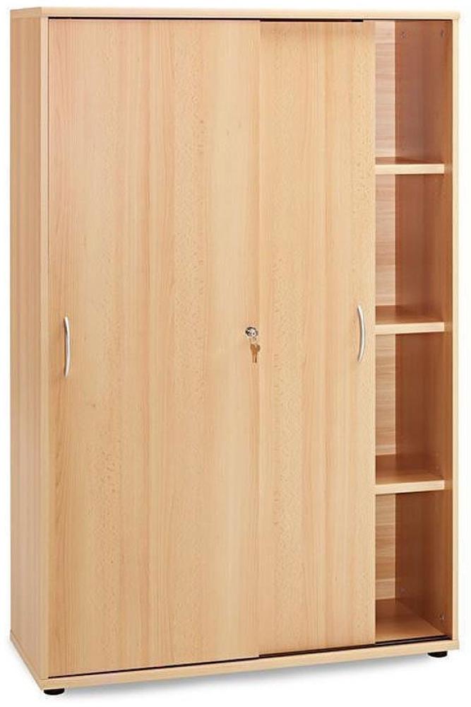 Lomadox Aktenschrank TYP4000 Buche hell Nachbildung, 4OH, Schiebetüren, H=153cm Bild 1