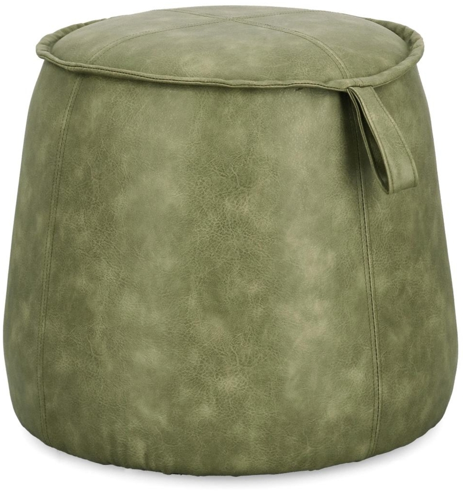 Pouf Rudina aus Kunstleder, Olive, 52 x 52 x 44 cm Bild 1