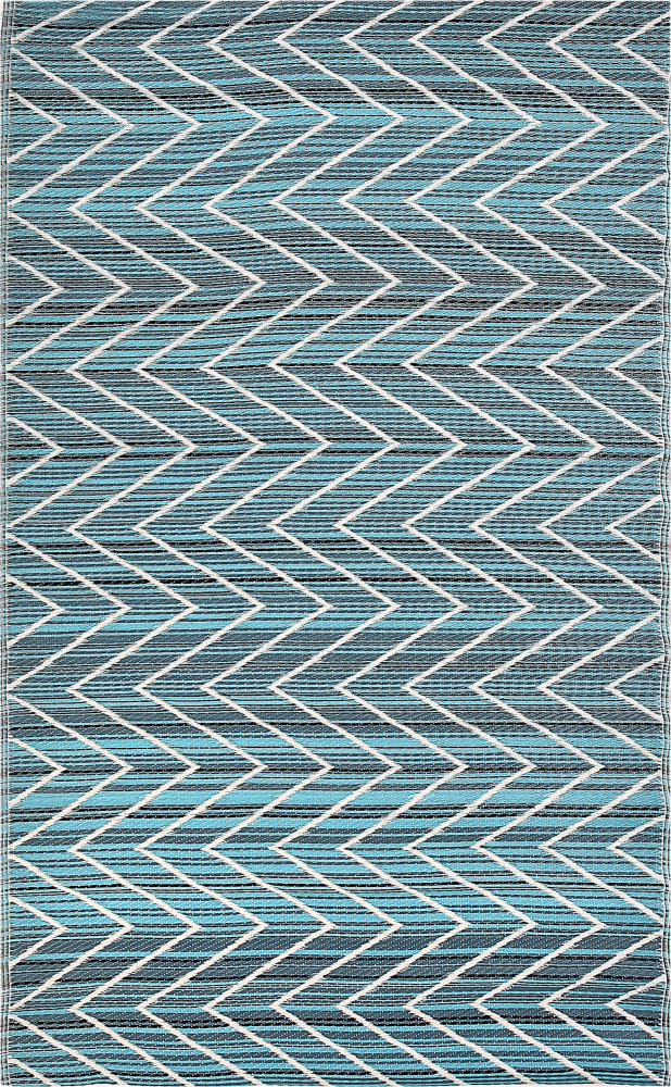 Outdoor Teppich blau 120 x 180 cm mit Zickzackmuster BALOTRA Bild 1