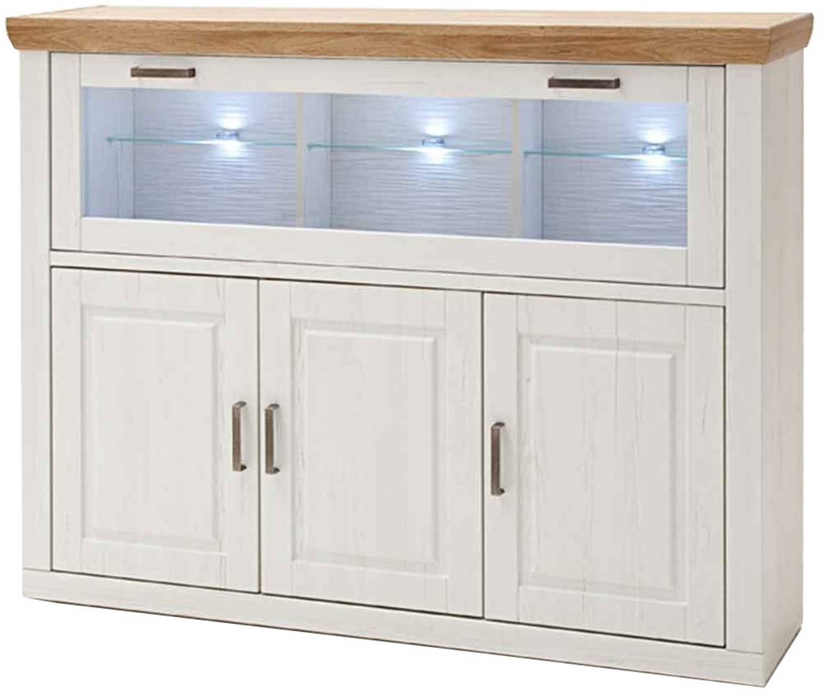 Highboard Berlioz / Brixen, Holzwerkstoff, Weiß, 163 x 123 x 40 cm Bild 1