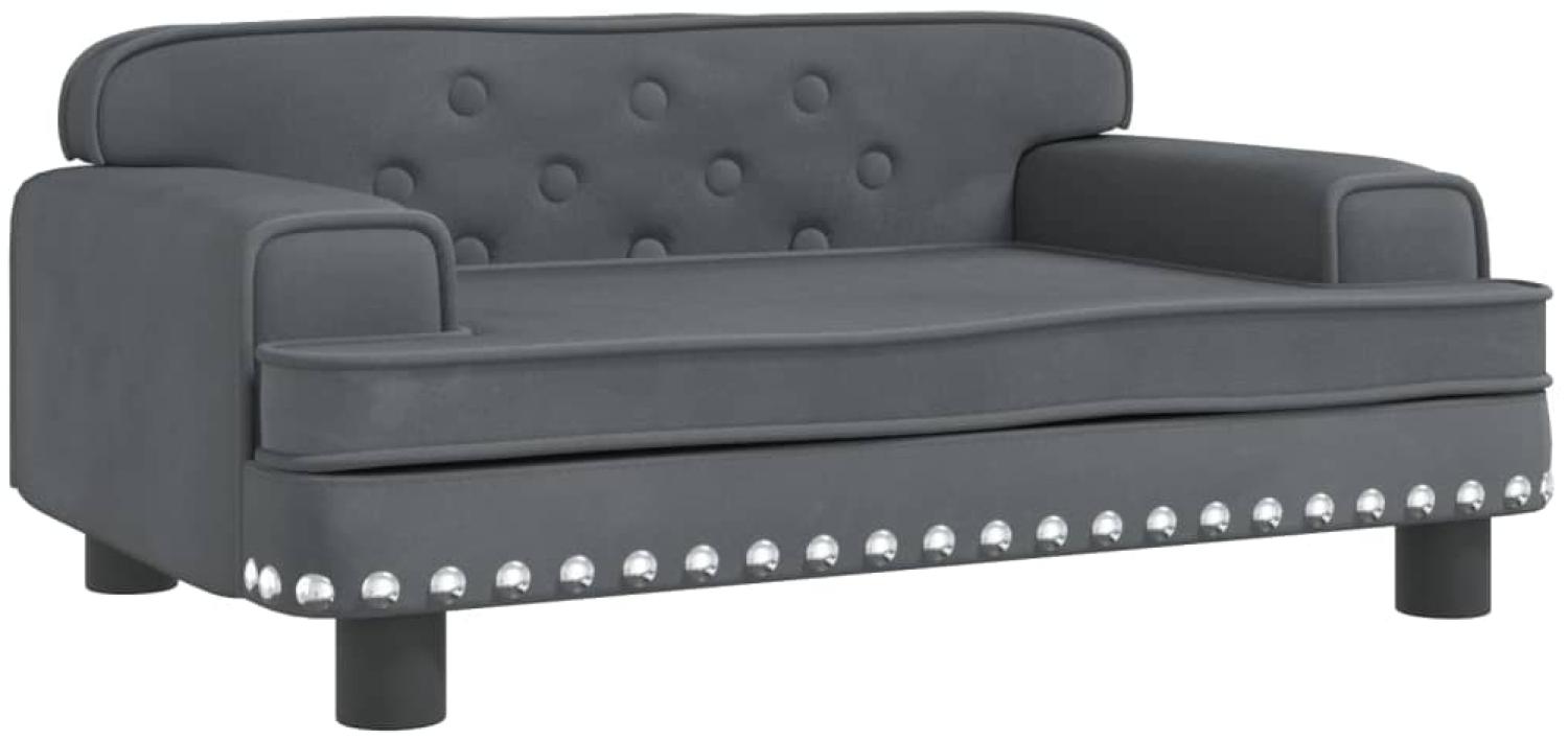 vidaxl Kindersofa 70 x 45 x 30 cm, Dunkelgrau, Samt Bild 1