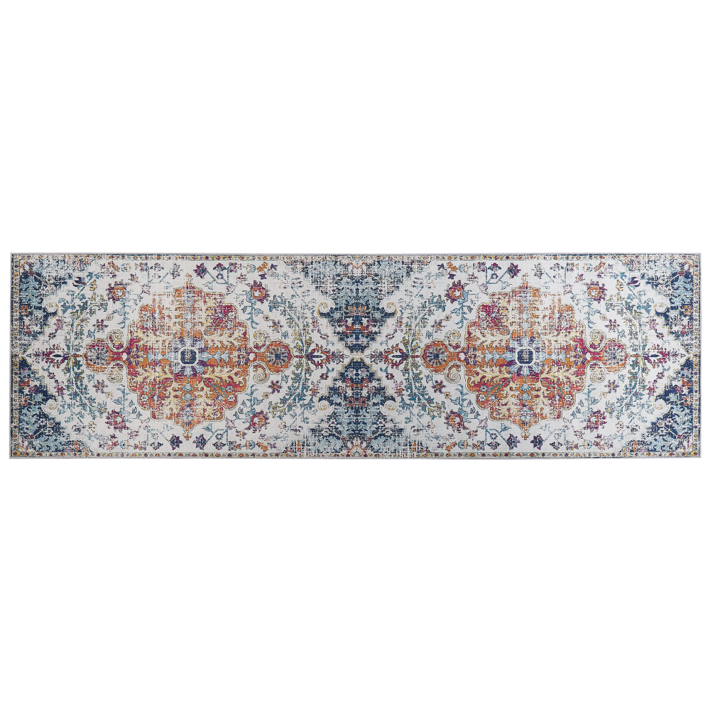 Teppich mehrfarbig orientalisches Muster 60 x 200 cm Kurzflor ENAYAM Bild 1