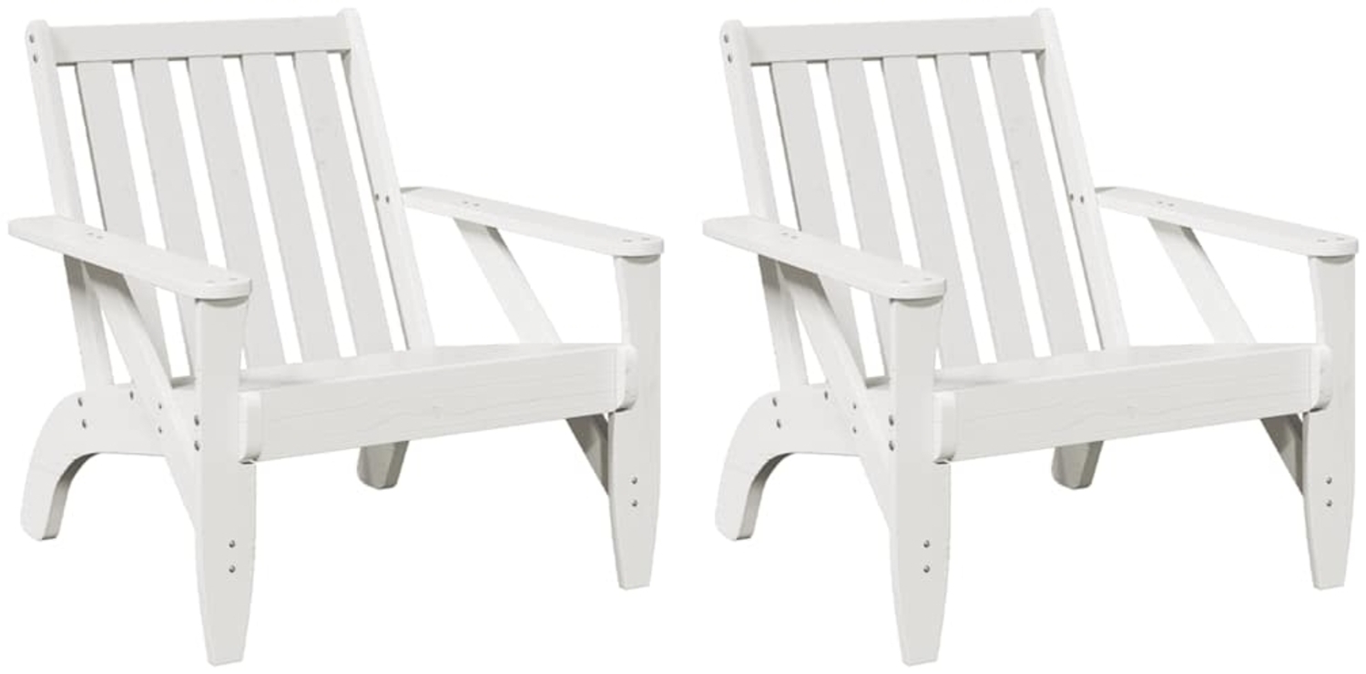 vidaXL Adirondack-Gartenstühle 2Stk. Weiß 75x77x77cm Massivholz Kiefer 859333 Bild 1
