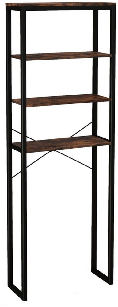 COSTWAY Badregal, mit 4 Ebene & Kippschutz, Metallrahmen, stehend Bild 1