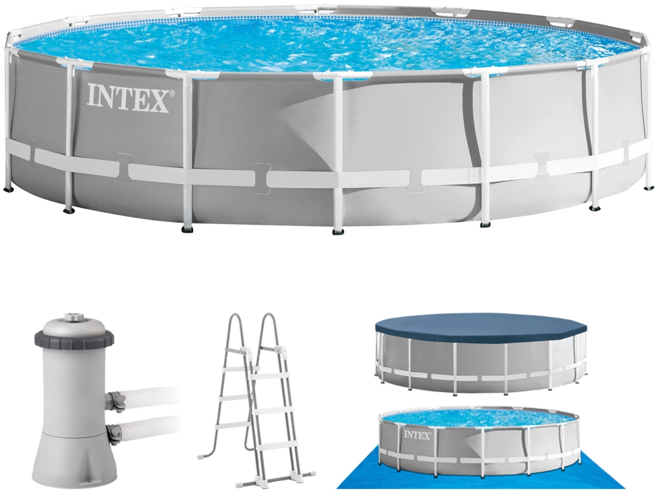 INTEX Prism Frame Pool , 457 x 107 cm, rund Bild 1