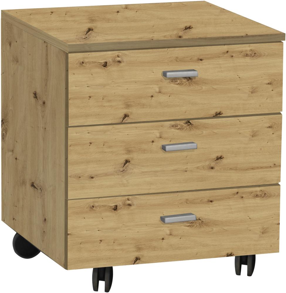 Mäusbacher Office Rollcontainer Holzwerkstoff 3 Schubkästen 45x52x45 cm Asteiche Bild 1