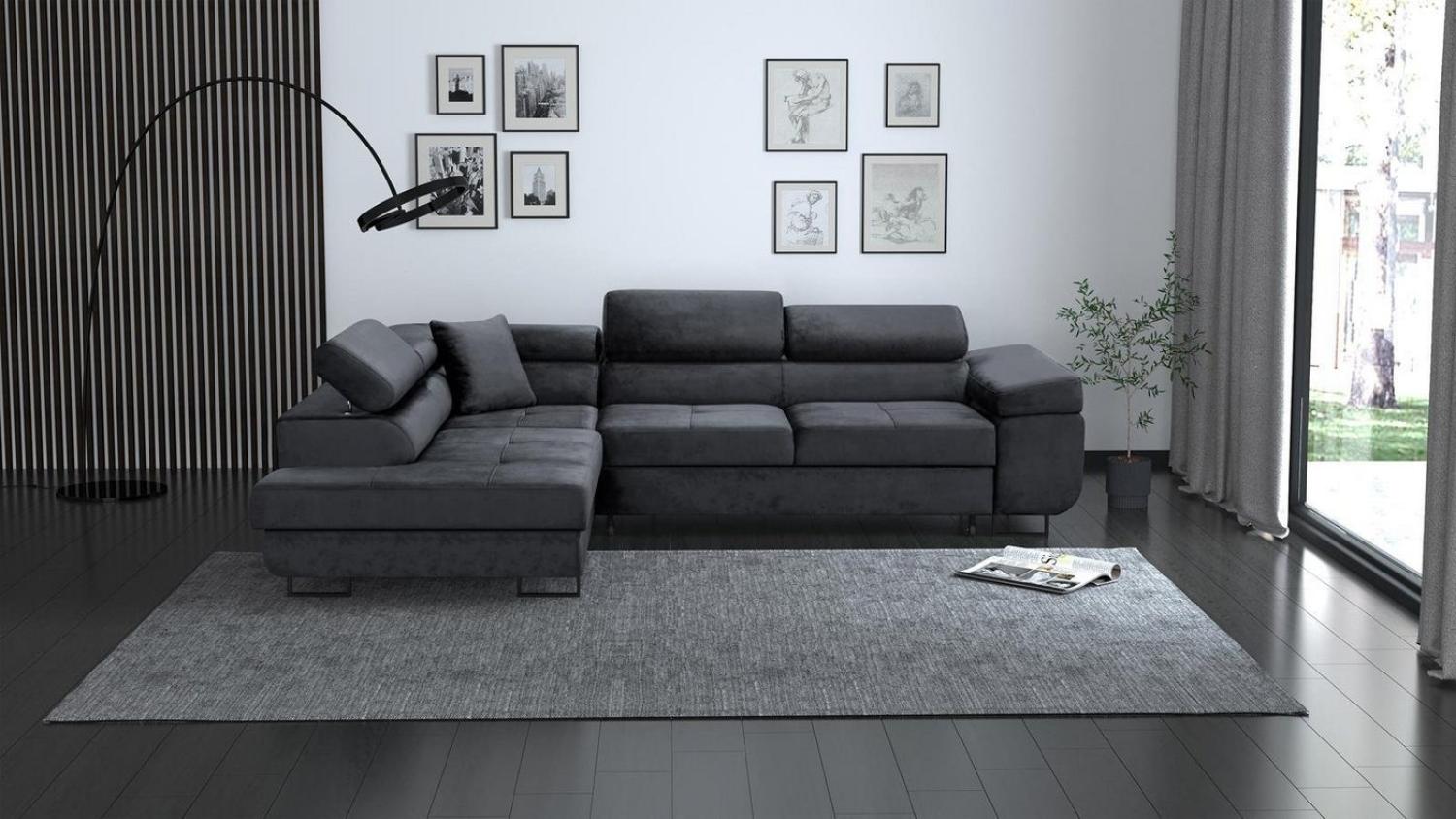 Beautysofa Ecksofa Waldo L Die Lieferung beinhaltet die Lieferung in die Wohnung, inklusive Schlaffunktion, Bettkasten, mit verstellbaren Kopfstützen Bild 1