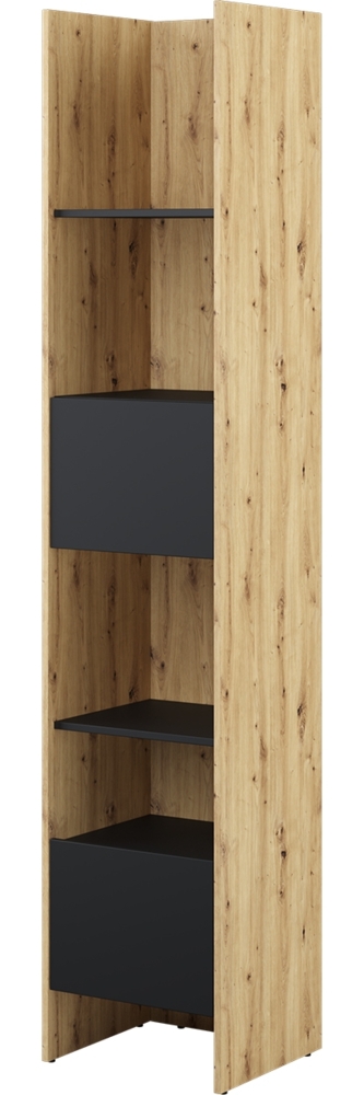 MEBLINI Schrank für Schrankbett Bed Concept - Hochschrank mit Regalen, Fächern und Schublade - BC-23 - Artisan Eiche/Schwarz Bild 1