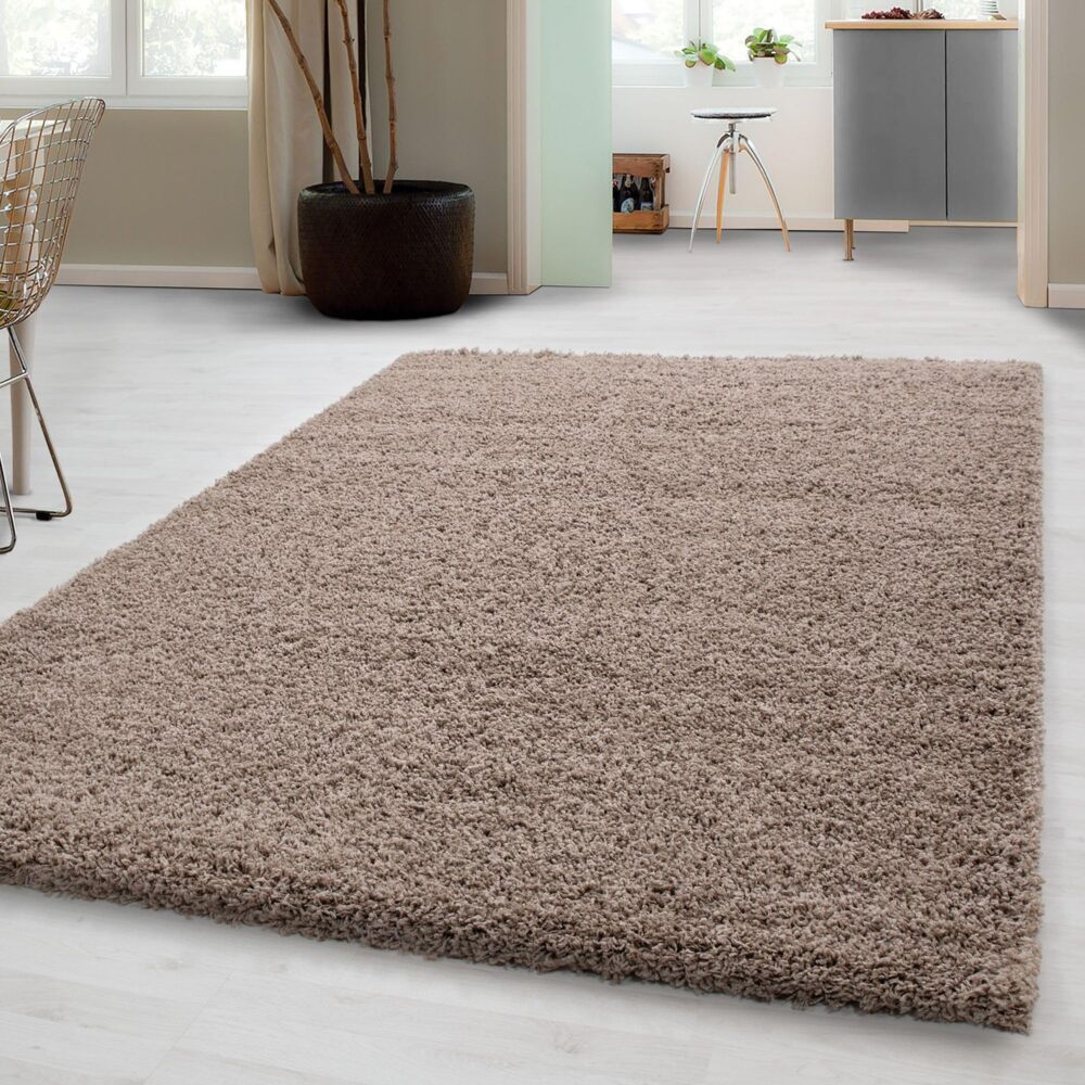 Carpetsale24 Shaggy Hochflor Teppich Wohnzimmer 160x230 cm Beige - Modern Flauschiger Teppich Extra Weich, Pflegeleicht und Einfarbig - Ideal als Teppich für Schlafzimmer, Esszimmer und Küche Bild 1