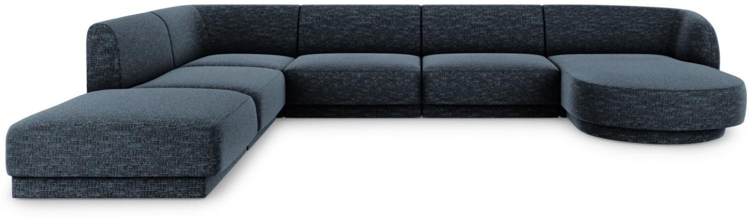 Micadoni 'Miley' 6-Sitzer-Sofa, Panorama-Ecke, links, Beinfarbe Black Plastic, Königsblau, Chenille Bild 1