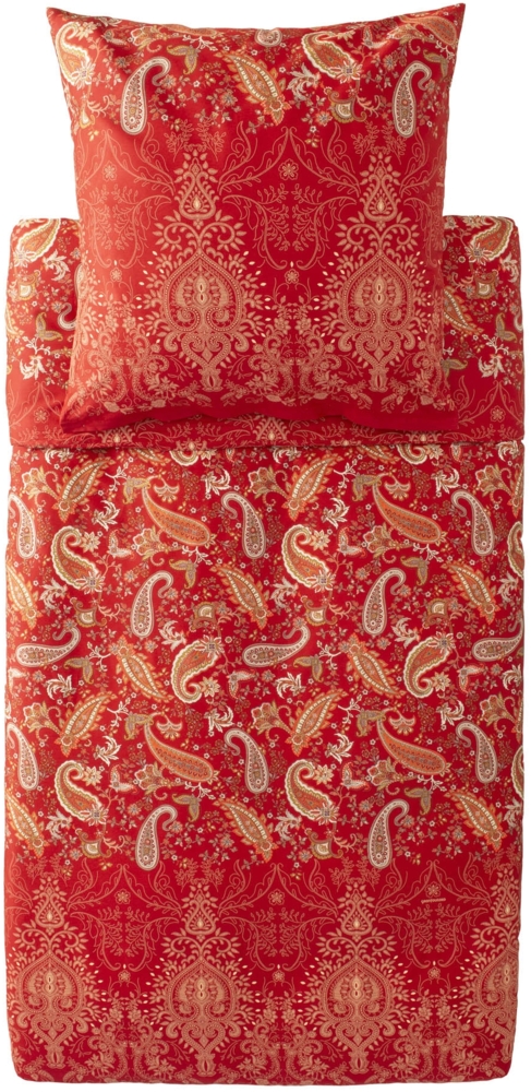 Bettwäsche Bassetti Mako Satin Monnalisa R1 bordeaux vanille 135x200 Bild 1