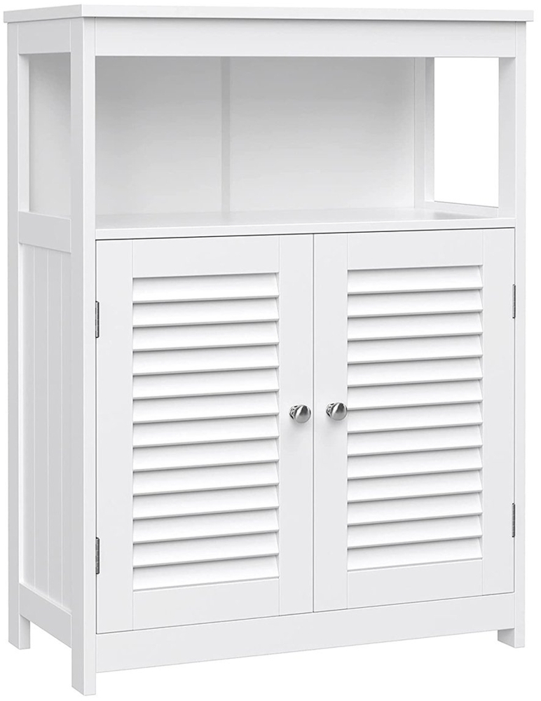 Vasagle Badschrank mit offenem Fach und 2 Türen, MDF, 30 x 60 x 80 cm, Weiß Bild 1